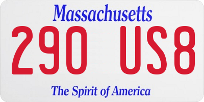 MA license plate 290US8