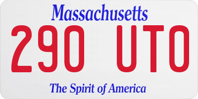 MA license plate 290UT0