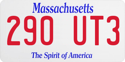 MA license plate 290UT3