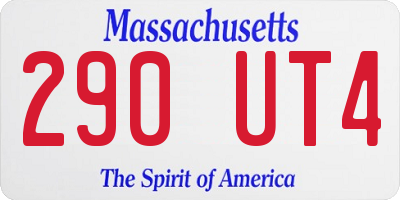 MA license plate 290UT4