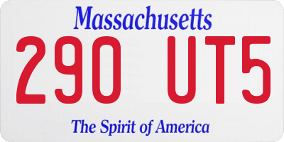 MA license plate 290UT5