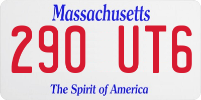 MA license plate 290UT6