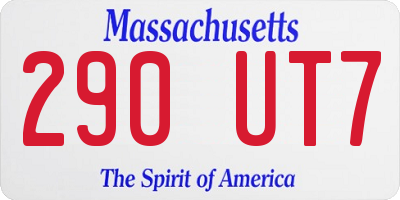 MA license plate 290UT7
