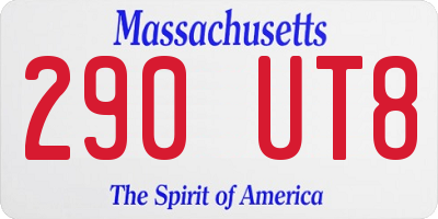 MA license plate 290UT8