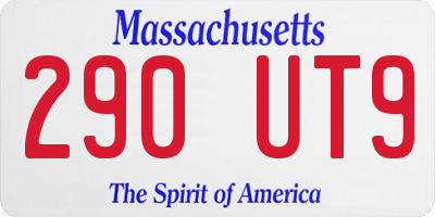 MA license plate 290UT9
