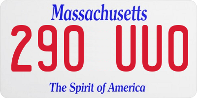 MA license plate 290UU0