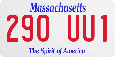 MA license plate 290UU1