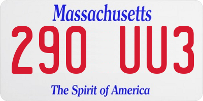 MA license plate 290UU3