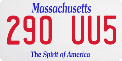MA license plate 290UU5