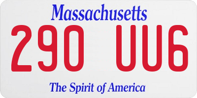 MA license plate 290UU6