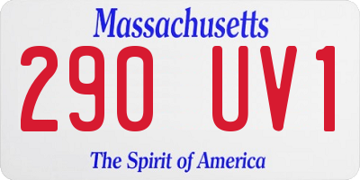 MA license plate 290UV1