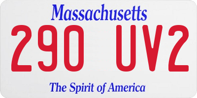 MA license plate 290UV2