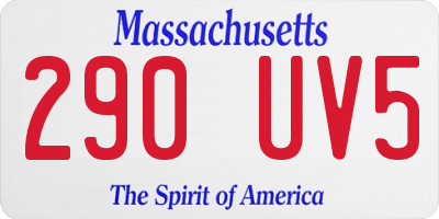 MA license plate 290UV5