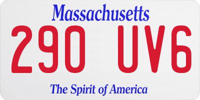 MA license plate 290UV6