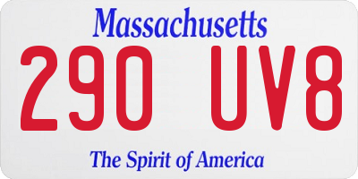 MA license plate 290UV8