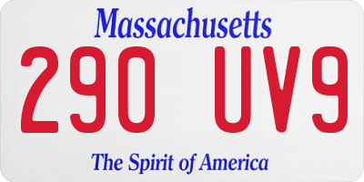 MA license plate 290UV9