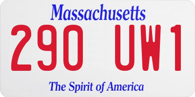 MA license plate 290UW1