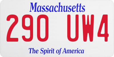 MA license plate 290UW4