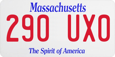 MA license plate 290UX0