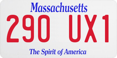 MA license plate 290UX1