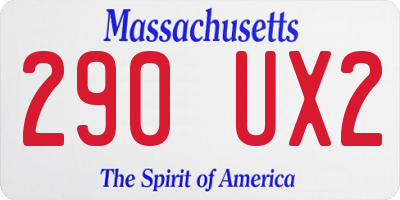 MA license plate 290UX2