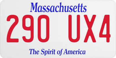 MA license plate 290UX4