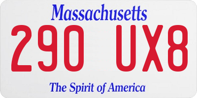 MA license plate 290UX8