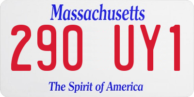 MA license plate 290UY1