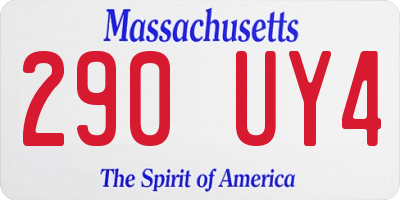 MA license plate 290UY4