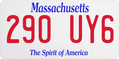 MA license plate 290UY6