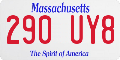 MA license plate 290UY8
