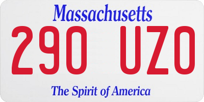 MA license plate 290UZ0