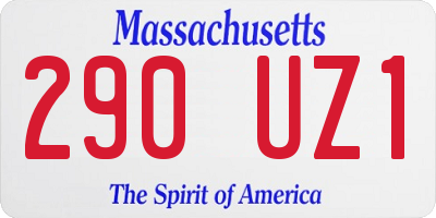 MA license plate 290UZ1