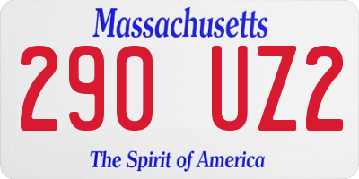 MA license plate 290UZ2