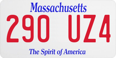 MA license plate 290UZ4