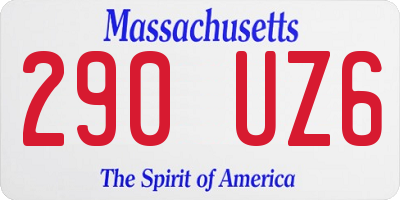 MA license plate 290UZ6