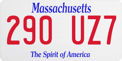MA license plate 290UZ7