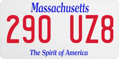 MA license plate 290UZ8