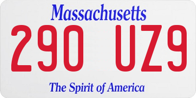 MA license plate 290UZ9