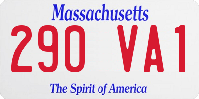 MA license plate 290VA1