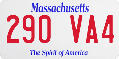 MA license plate 290VA4