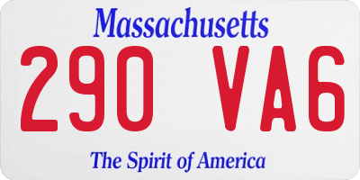 MA license plate 290VA6
