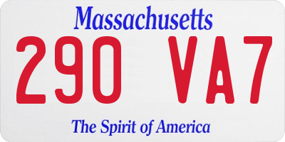 MA license plate 290VA7