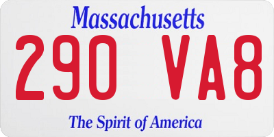 MA license plate 290VA8