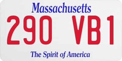 MA license plate 290VB1
