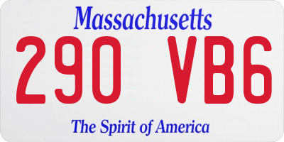 MA license plate 290VB6