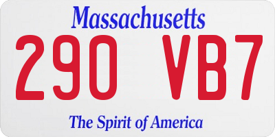 MA license plate 290VB7