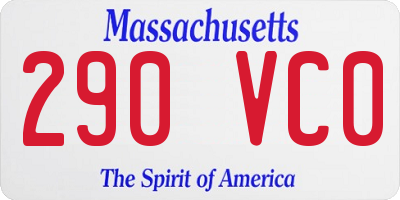 MA license plate 290VC0