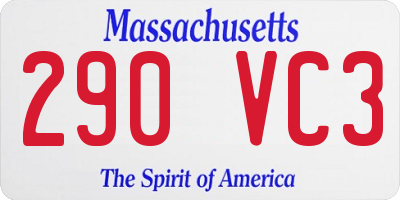 MA license plate 290VC3