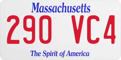MA license plate 290VC4